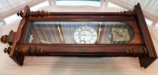 Antique Weight Driven Pendulum 40 Inch Wall Clock For Restoration