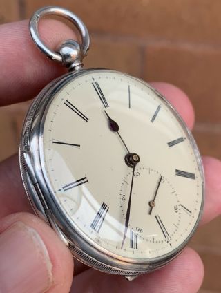 A Gents Fine Quality Antique Solid Silver Early Wigan Fusee Pocket Watch 1846.