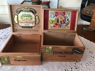 5 Deep Sized Wooden Cigar Boxes A.  Fuente Exquisitos,  8 - 5 - 8 Organizing