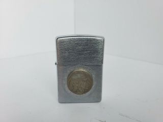 Zippo American Frontier Lighter W Buffalo Nickel - Gift - Coin Is Dated 1937