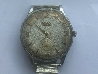 Big Faced Vintage Cauny Watch For Spares Or Repairs