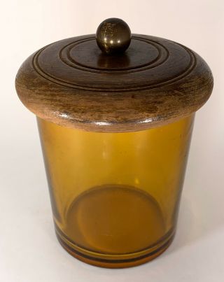 Vintage Deco Wood & Glass Tobacco Humidor Jar