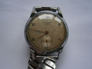 Vintage Gents Wristwatch Eloga Mechanical Watch Spares Swiss Made