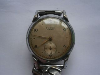 Vintage gents wristwatch ELOGA mechanical watch spares swiss made 2