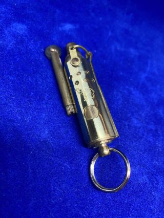 Rare Vintage Camel Brass Trench Cigarette Lighter W/ Key Ring