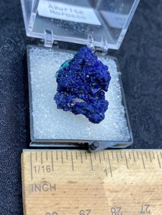 Lovely Azurite Specimen from Morocco in Thumbnail Box - Vintage Estate Find 2