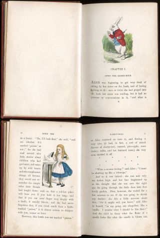 RARE 1869 Lewis Carroll ALICE ' S ADVENTURES in WONDERLAND John Tenniel ANTIQUE 3