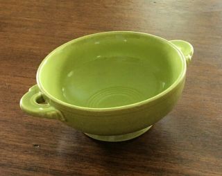 Vintage Fiestaware Chartreuse Green Cream Soup Bowl Hlc Fiesta Handles