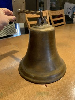 Vintage Old Heavy Antique Brass / Bronze? Ships Mission School Farm Church Bell