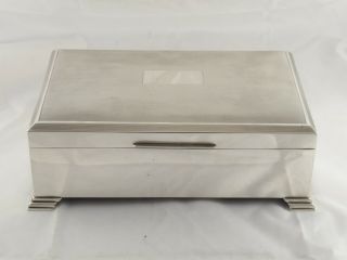 Fine Large Heavy Vintage Solid Sterling Silver Cigarette Trinket Box 1969 938 G
