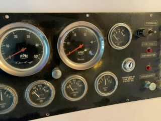 Vintage 1950 - 60s Chris craft faria boat instrument panel w/all gauges dash unit 3