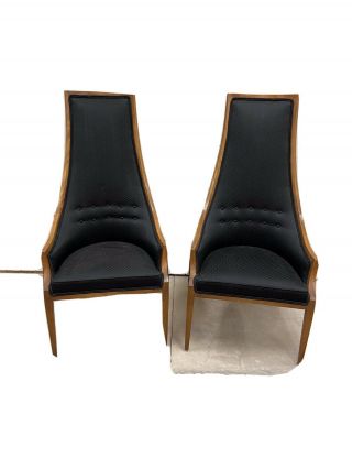 Mid Century Adrian Pearsall Style High Back Lounge Chairs.