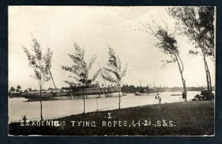 German East Africa 1921 Vintage Postcard Recovery Of The Wreck Of The Ss Koenig