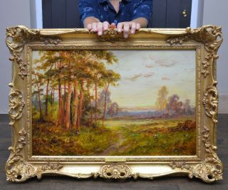 Fine Antique 19thc Landscape Oil Painting Of Winnie The Pooh Wood Milne