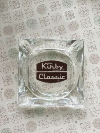 Vintage Kirby Classic Vacuum Cleaner Ashtray Square Clear Glass