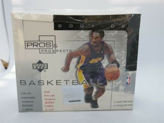 2001 - 02 Ud Upper Deck Pros & Prospects Basketball Factory Hobby Box S1