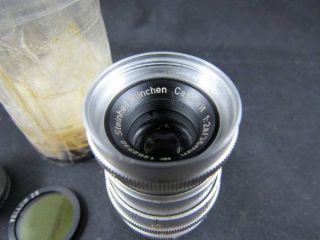 Vintage/Old Steinheil Munchen Cassarit 36mm F/2.  8 Lens w/Hood,  Filter,  Case 2