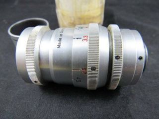 Vintage/Old Steinheil Munchen Cassarit 36mm F/2.  8 Lens w/Hood,  Filter,  Case 3