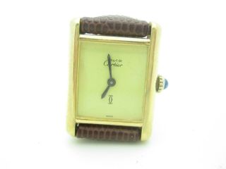 Cartier Must De Tank Vintage Argent Vermeil Gold Plated Ladies Watch