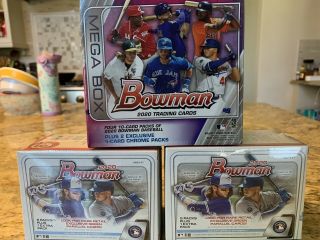 (1) 2020 Bowman Baseball Mega Box (2) 2020 Bowman Blaster Box Dominguez Qty Avai