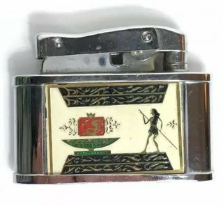 Vintage Lord Chesterfield Lighter Double Sided Etched Egyptian? Early