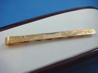 18k Rose Gold Hand Made Vintage Tie Holder - Clip 2.  5 Inch Long 5.  2 Grams