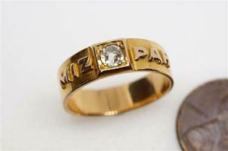 Antique Late Victorian English 18k Gold Old Cut Diamond Mizpah Ring C1892