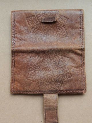 Vintage 1970 ' s Leather Tobacco & Rolling Paper Pouch 3 3