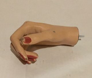 Vintage Female Mannequin Right Hand With Painted Nails Relaxed Curved Fingers