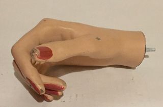 Vintage Female Mannequin Right Hand with Painted Nails Relaxed Curved Fingers 2