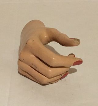 Vintage Female Mannequin Right Hand with Painted Nails Relaxed Curved Fingers 3