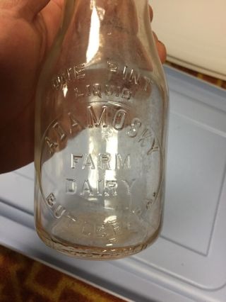 Vintage Pint Milk Bottle Adamosky Farm Dairy Butler,  Pa