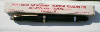Vintage Koh - I - Noor Rapidograph Technical Fountain Pen 3060 No.  0