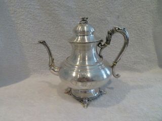 1880 French Sterling Guilloche Silver Tea Pot Louis Xvi St 470g 16,  58oz P Massat