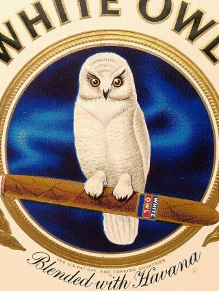 Vintage White Owl Invincible Cigar Box 160 With Internal Revenue Stamp - Empty