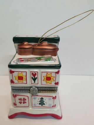 Vintage Mr.  Christmas Music Box Stove Ornament Three Bears