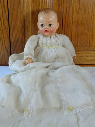 Vintage Madame Alexander Baby Doll in Tagged Christening Gown 2