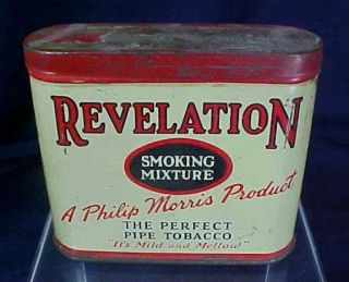 Vintage Revelation Smoking Mixture Pipe Tobacco Pocket Tin Phillip Morris