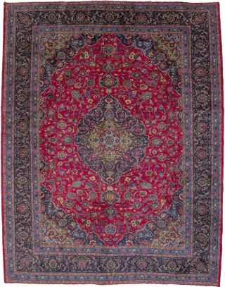 Classic Floral Design Handmade 10x13 Thick Pile Semi Antique Oriental Rug Carpet