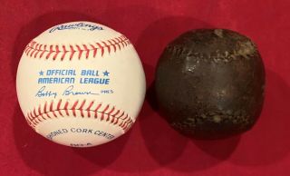 Antique c.  1880 ' s Figure 8 Style Leather Baseball Early Lemon Peel Era 3