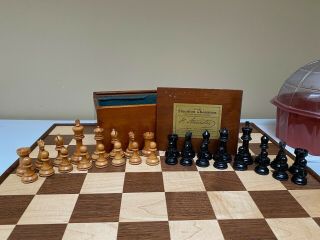 Antique Jaques Of London Library Chess Set - Unweighted