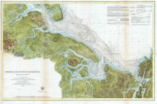 1857 U.  S.  Coast Survey Map Of Ipswich And Annisquam,  Massachusetts