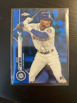 Kyle Lewis 2020 Topps Chrome Blue Refractor Rc 186,  67/150