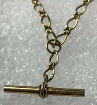 ANTIQUE VINTAGE 9ct Solid Gold Necklace Chain,  9ct Bar Pendant 47cm 10.  88 Grams 2