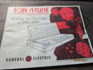 Tote - A - Tune Playing Instruments & Song Book Electronic Ge Vintage Music