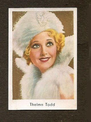 Thelma Todd Card Vintage 1930s Constantin Goldfilm Photo Dresden Tobacco