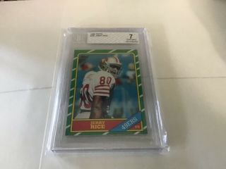 1986 Topps 161 Jerry Rice (rc) Bgs 7 San Francisco 49ers Hot Rookie Psa ?