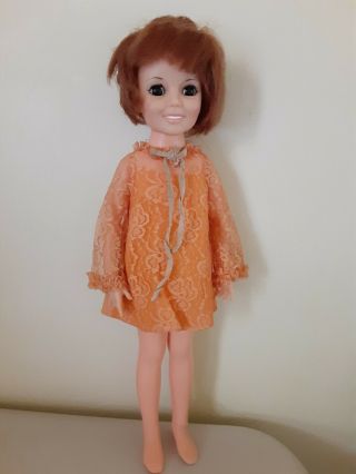 Vintage Ideal Chrissy Doll Red Hair Dress 18 " 1970