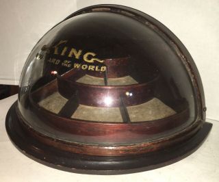 Rare Antique General Store King Collar Button Display Case Curved Glass Showcase