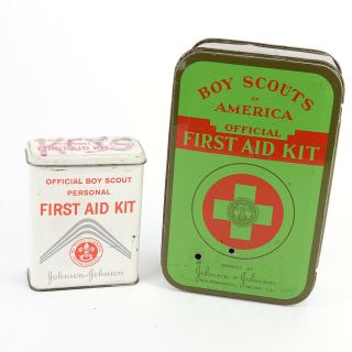 Vintage Boy Scouts First Aid Kit Tins Johnson & Johnson